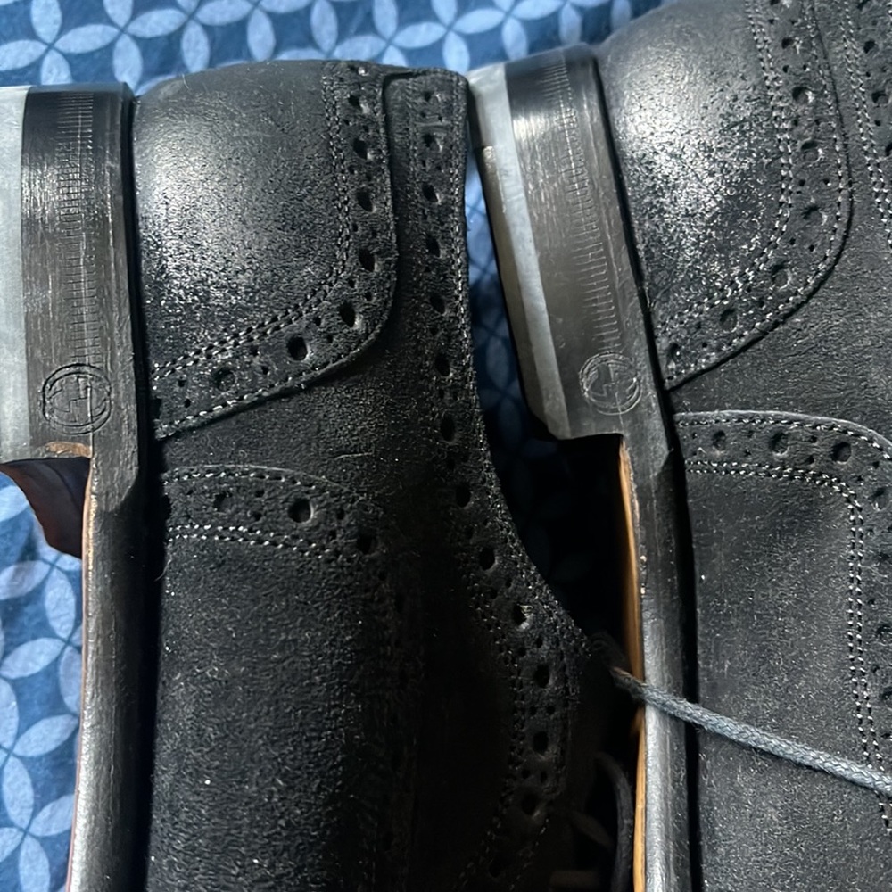 GUCCI Goodyear Brogue Oxford Cap Toe Leather Lace Up Loafer Shoes - Picture 10 of 11